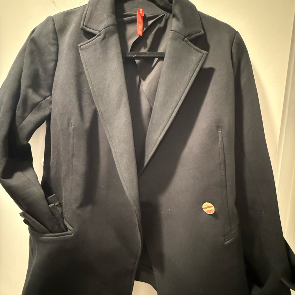 SPANX Asymmetrical Black Blazer with one button